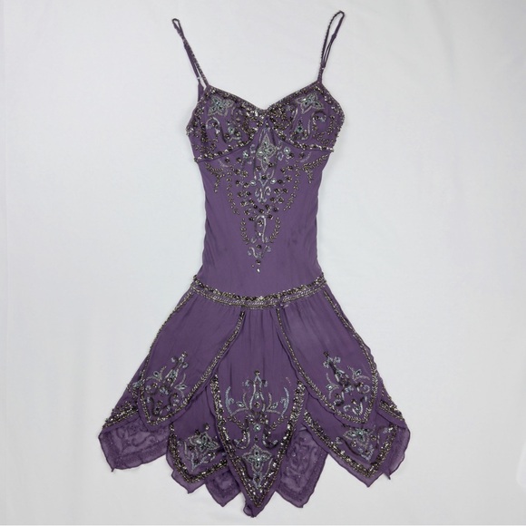 Sue Wong Dresses & Skirts - Sue Wong Nocturne Silk Beaded Purple Mini Dress